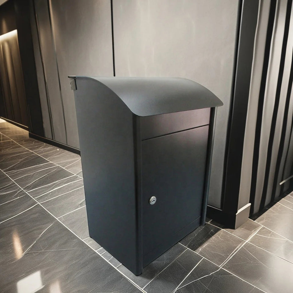 AJF Large Waterproof Outdoor Metal Mailbox Parcel Delivery Drop Box Wall Mount Home Garden Use Steel Newspaper Storage Post Lock Aimak Store