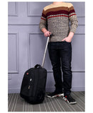 Men Trolley Backpack Shoulders Travel Bag with Wheels 24 Inch Students Rolling Luggage Business Trolley Large Capacity Suitcases Aimak Store