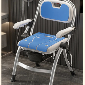 Bathroom Chair for Elderly with Backres Folding Shower Seat for Safety Non-Slip Locking Ideal for Senior Citizen Pregnant Women Aimak Store