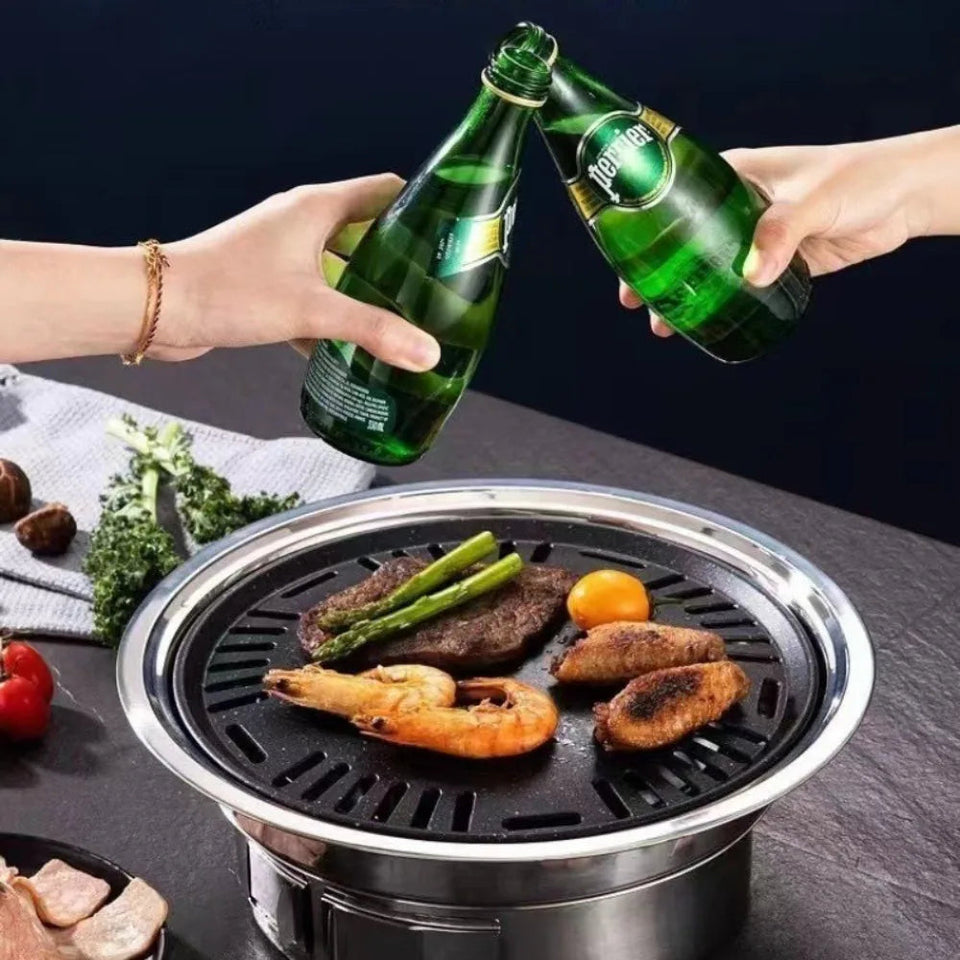 Multifunctional Charcoal Barbecue Grill, Household Korean BBQ Grill, Portable Camping Grill Stove, Tabletop Smoker Grill Aimak Store