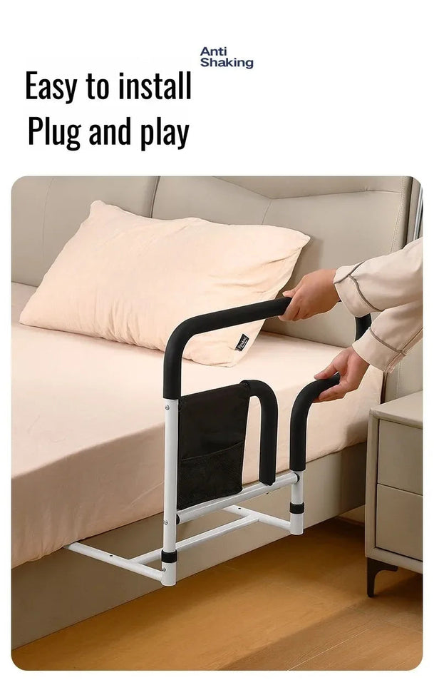 Bedside Guardrail for Elderly/Pregnant Women, Stainless Steel Bed Side Rail Protection Device, Adult Bed Handrail for Most Bed Aimak Store