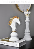 Chess Pieces Statue Resin King Queen Figure For Interior Home Living Room Office Sculpture Study Decoration Piece Ornament Aimak Store