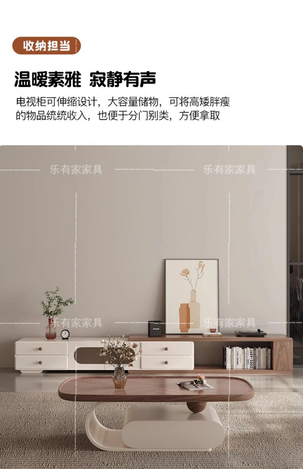 Medieval walnut coffee table living room home modern simple small apartment oval black and white designer coffee table Aimak Store