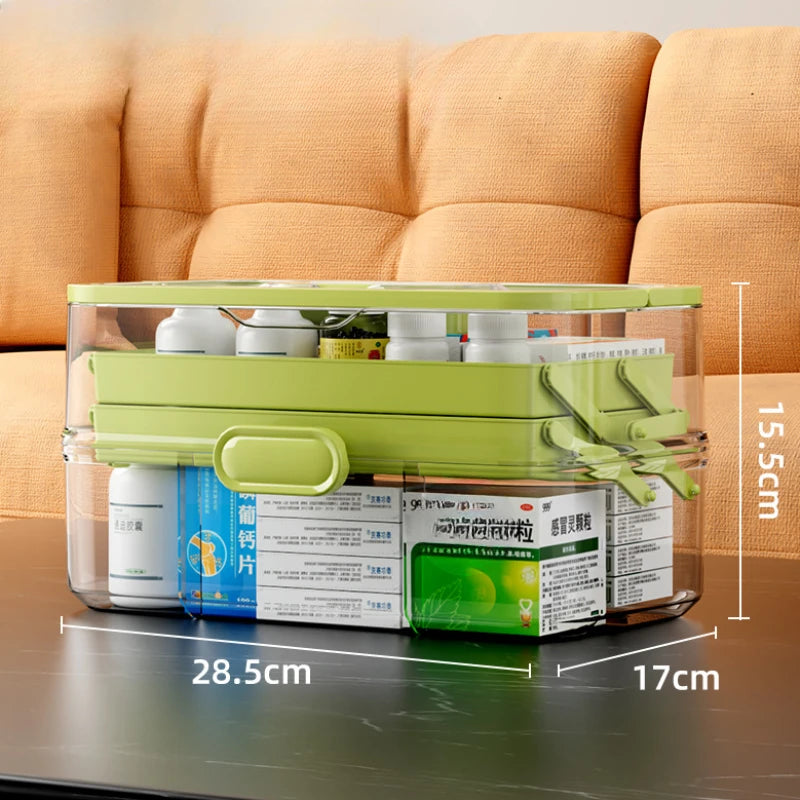 Household Medicine Box Large-capacity Medicine Multi-layer Sorting Storage Box Portable Storage Box for Groceries Aimak Store