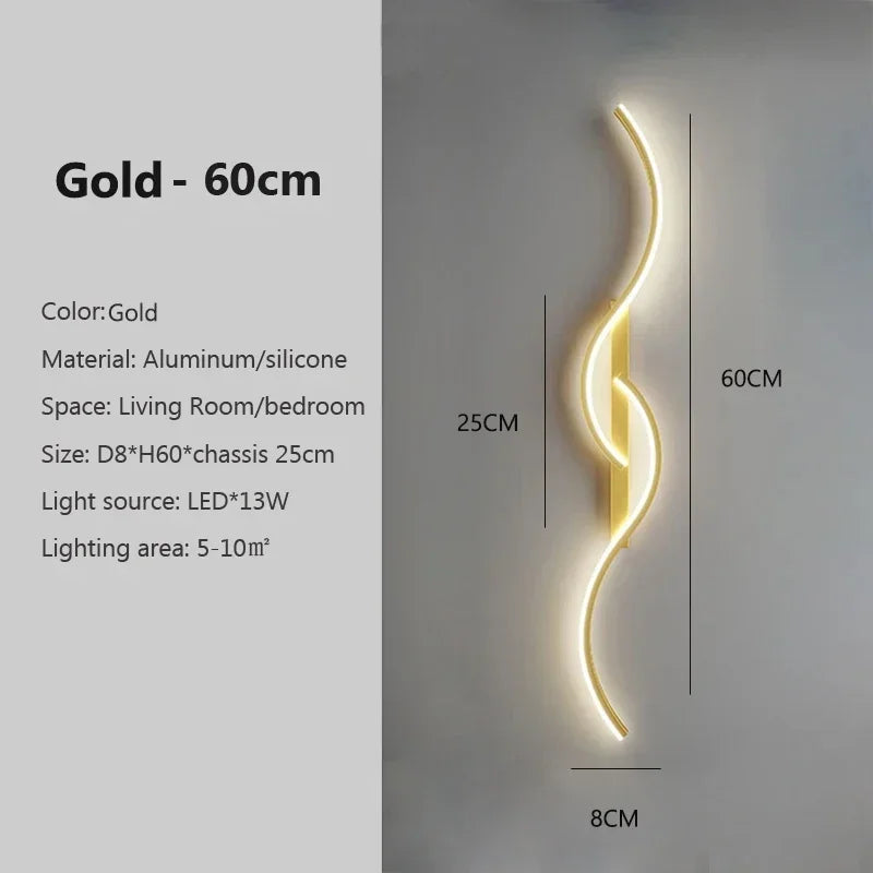 LED Wall Lamp 60/80/100CM Smart Remote Control Adjustable Color Temperature Brightness Bedroom Bedside Living Room Wall Sconces Aimak Store