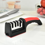 Kitchen 4Segment Knife Sharpener Household Multi-Functional Hand-Held Three-Purpose Black Sharpening Stone Aimak Store