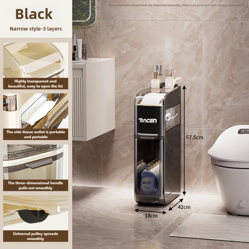 Bathroom crevice wardrobe storage cabinet, bathroom shelf, bathroom toilet storage cabinet, toilet side storage cabinet Aimak Store