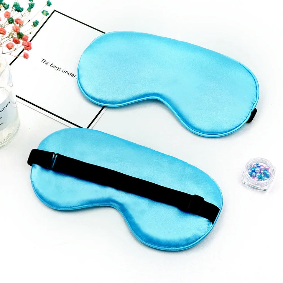 Eye Cover Imitated Silk Sleep Eye Mask Sleeping Padded Shade Patch Eyemask Blindfolds Portable Travel Eyepatch Travel Relax Rest Aimak Store