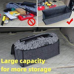 Spacious Canvas Car Storage Box Trunk Organizer with Felt Cloth Interior - Car Interior Tidying Container for Easy Storage Aimak Store