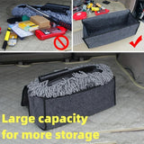 Spacious Canvas Car Storage Box Trunk Organizer with Felt Cloth Interior - Car Interior Tidying Container for Easy Storage Aimak Store