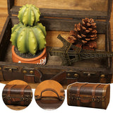 Antique style Wooden Storage Box Medieval Suitcase Treasure Chest Necklaces Art Collection Jewelry Organizer Gift Box With Lock Aimak Store
