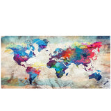 Modern Abstract World Map Wall Art Painting Porch Murals Poster Wall Picture Decorative Picture Home Decoration Aimak Store