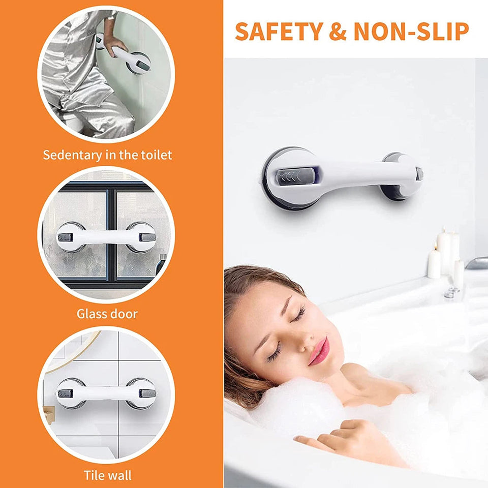 New Shower Handle Grab Bars Ultra Grip Dual Locking Safety Suction Cups Helping Handle Anti Slip Support for Toilet Bathroom Aimak Store