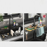 Kitchen Space Aluminum Sink Drain Rack Sponge Storage Faucet Holder Soap Drainer Shelf Basket Organizer Bathroom Accessories Aimak Store