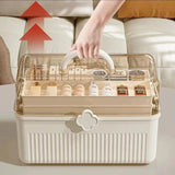 Art Craft Organizer Storage Box with 3 Layers Plastic Tool Box with Handle for Sewing Cosmetic Storage Box Portable Medicine Box Aimak Store