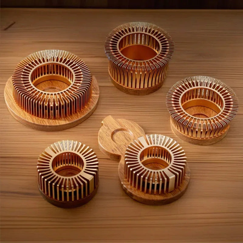 Gold Hollow Aluminum Alloy Teapot Warmer Coffee Pots Candle Base Heater Stove Household Glass Teapot Tea Stove Milk Warmer Stand Aimak Store