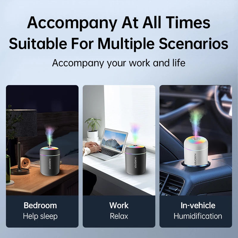 180ML Mini Air Humidifier USB Electric Aroma Diffuser Essential Oil Purifier Aromatherapy Mist Maker Lights For Car Home Bedroom Aimak Store