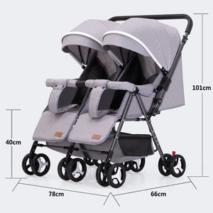 Twin Baby Stroller Can Sit and Lie Down Lightweight Stroller Two Children Outdoor Skate Baby Gods Double Seat Folding Stroller Aimak Store