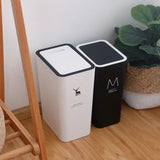 15L Nordic Style Toilet Trash Can Household with Lid Kitchen Classification Presstype Wastebasket Bathroom Rectangular Trash Can Aimak Store