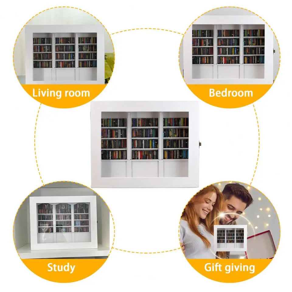 25.4*21.8cm Shake Away Anxiety Bookshelf Figurine Wooden Miniature Pocket Bookcase Bookshelf Insert Ornament Book Lovers Gift Aimak Store