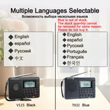 Retekess V115 Radio FM AM SW Portable Radios AM FM Rechargeable Shortwave Radio Battery Powered Full Waves USB Recorder For Gift Aimak Store