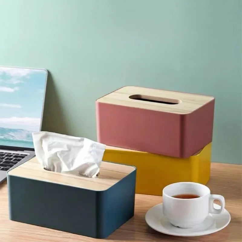 1pc Tissue Box Cover for Disposable Paper Facial Tissue, Rectangular Holder for Desk, Office Aimak Store