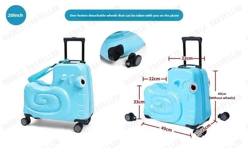 Cartoon children's trolley case Rideable Universal wheel children's travel password case Large capacity children's luggage Aimak Store