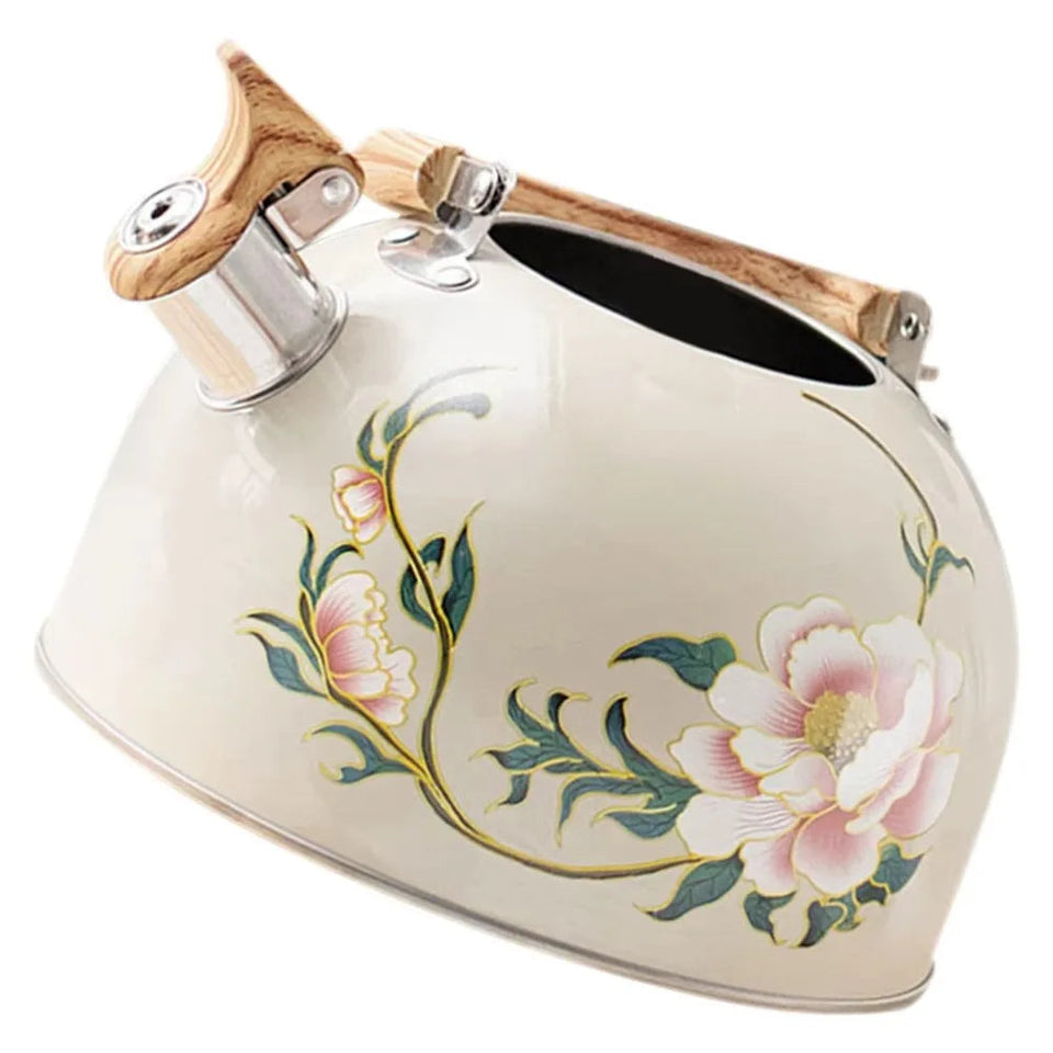 3L Whistling Kettle Teapot Floral Enameled Universal Teapot Water Kettle Large Capacity Thickened Coffee Pot Aimak Store