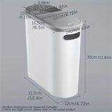 10L Bathroom Trash Can, Household Creative Gap Waste Bin, Press Type Garbage Can with Lid, Simple Paper Basket Kitchen Trash Can Aimak Store
