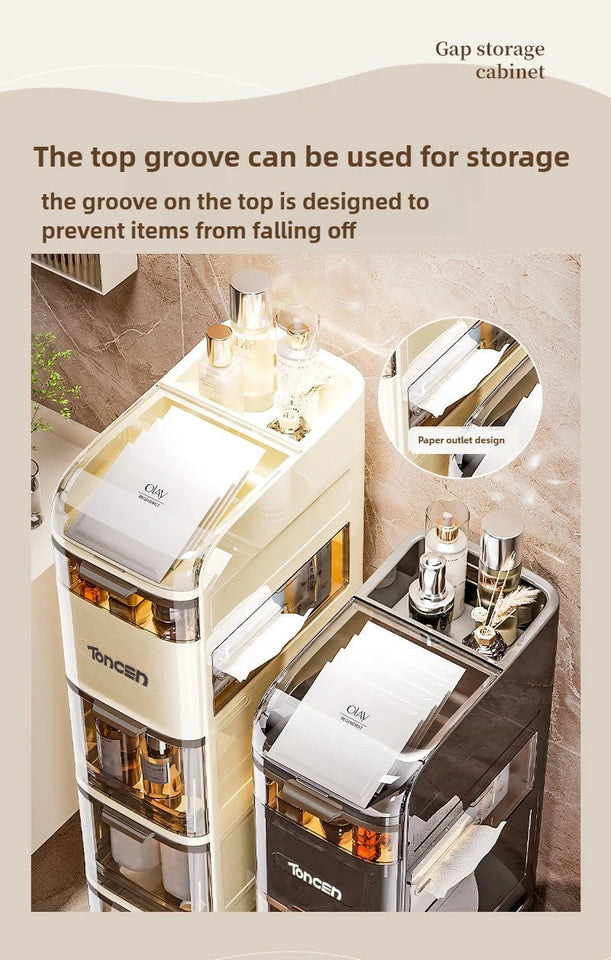 Bathroom crevice wardrobe storage cabinet, bathroom shelf, bathroom toilet storage cabinet, toilet side storage cabinet Aimak Store