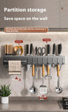 No Drill Wall Mounted Knife Holder Compact Organizer for Kitchen Utensils Cutlery Storage Space Saving Easy Install Aimak Store