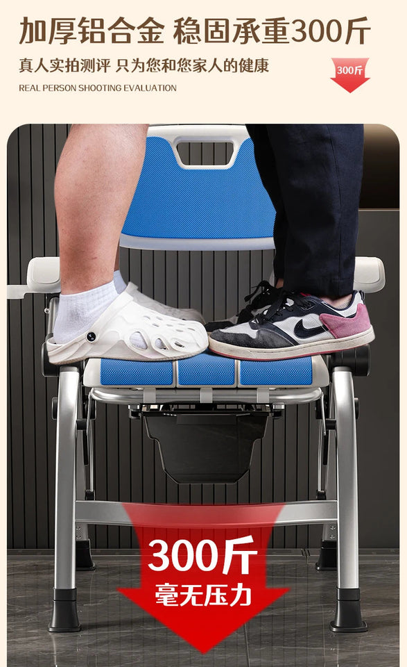 Bathroom Chair for Elderly with Backres Folding Shower Seat for Safety Non-Slip Locking Ideal for Senior Citizen Pregnant Women Aimak Store