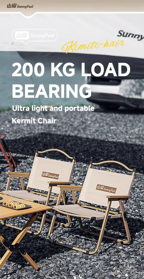 SUNNYFEEL Camping Kermit Chair Durable 200KG Load Bearing Portable Outdoor Folding Chair with 54cm Wide Seat for Hiking Fishing Aimak Store