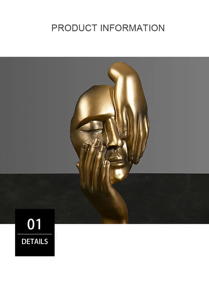 Resin Abstract Mask Statues European Miniature Figurines for Interior Home Office Study Desktop Figure Ornament Decor Gift Aimak Store