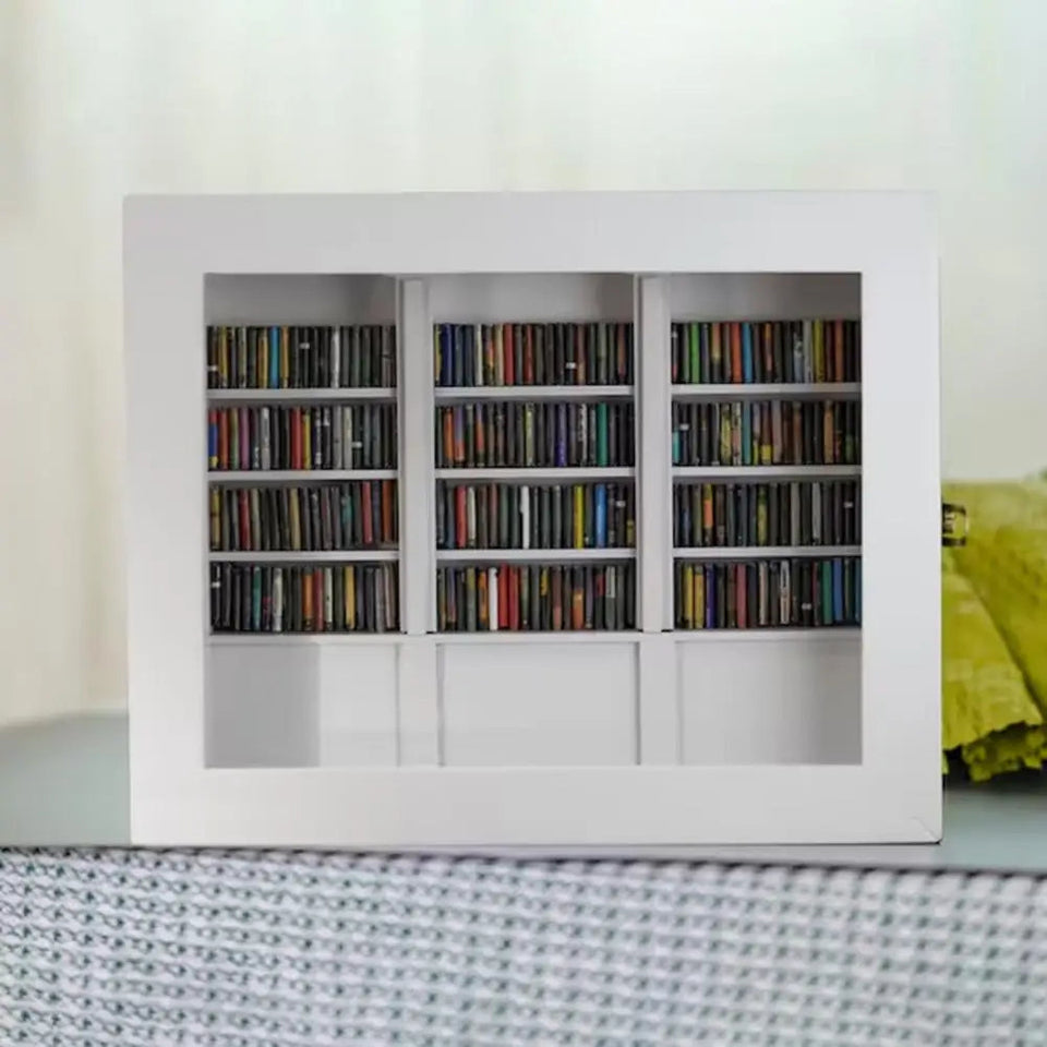 25.4*21.8cm Shake Away Anxiety Bookshelf Figurine Wooden Miniature Pocket Bookcase Bookshelf Insert Ornament Book Lovers Gift Aimak Store