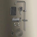 Piano Keys Shower System Set Bathroom Shower Set Gray Black Bathtub Hot and Cold Shower Faucet LED Digital Copper Tap Shower Set Aimak Store