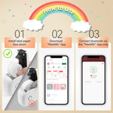 Potable Mini Printer P12 Adhesive Label Printer No Ink Printing Bluetooth Pocket Labeller with Cutter or 3PK Continue Label Roll Aimak Store