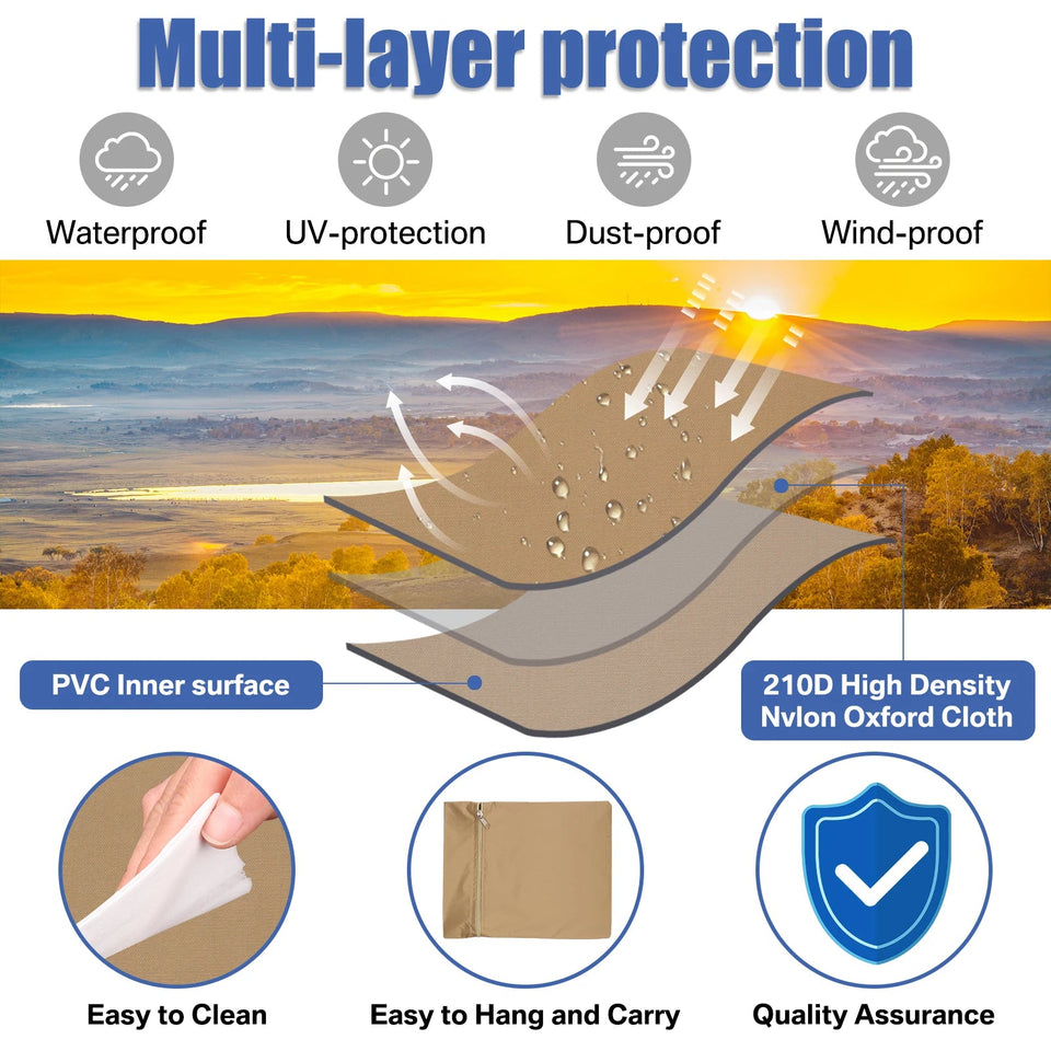 Oxford Cloth Waterproof Parasol Cover Outdoor Garden Patio Anti-UV Windproof Rainproof Sunshade Umbrella Cover with Pole &Zipper Aimak Store