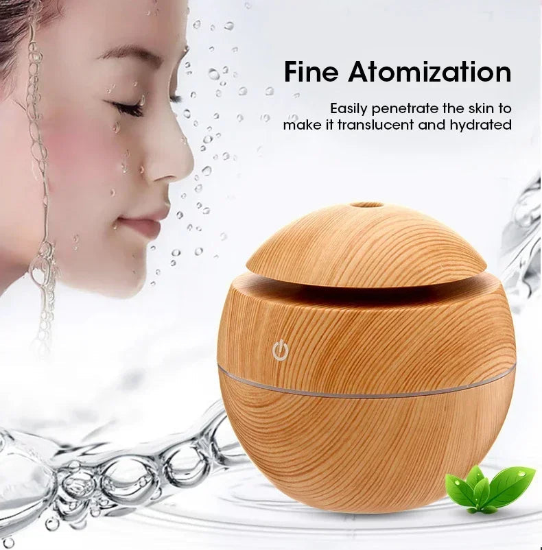 Mini Imitation Wood Sonic Humidifier USB Aromatherapy Essential Oil Diffuser Home Air Humidifier Desktop Woodgrain Humidifier Aimak Store