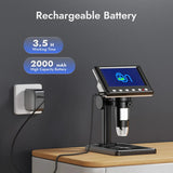 Hayve 4.3'' Digital Microscope 1600X USB Microscope 1080p Soldering Microscope with 8 LEDs Compatible with Windows/Mac OS (DM7) Aimak Store