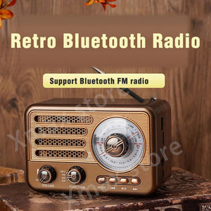 Retro Wireless Bluetooth Speaker Vintage  FM Radio Receiver Rechargeable HIFI Sterero Mp3 PlayerSUPPORT USB/SD/TF Aimak Store