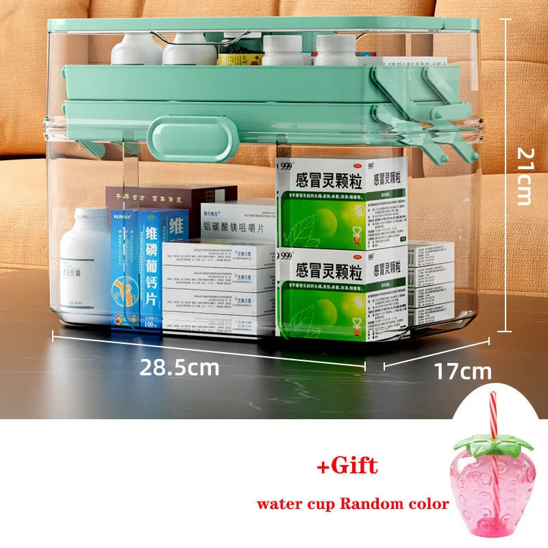 Household Medicine Box Large-capacity Medicine Multi-layer Sorting Storage Box Portable Storage Box for Groceries Aimak Store