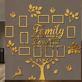 3D New Family Photo Frame Tree Wall Sticker Acrylic Self-adhesive Tree Collage Living Room Bedroom DIY Art Home Decoration Aimak Store