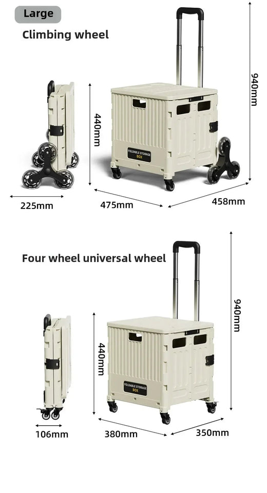 Portable and Foldable Shopping Cart,Home Multifunctional Grocery Cart, Outdoor Trolley Cart, Stall, Camping and Storage Box Aimak Store