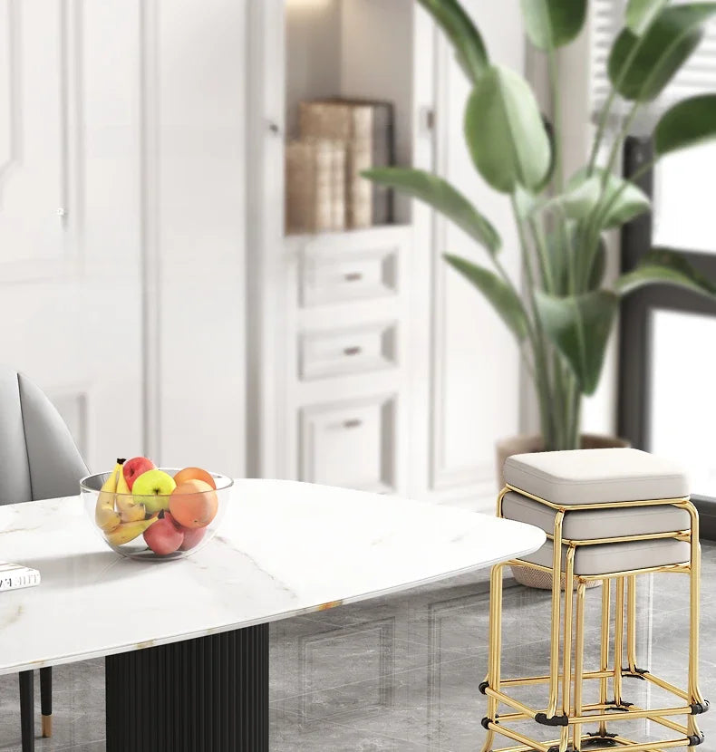 Simple and Luxurious Stackable Square Stool Enlarged and Thickened Round Stool Dirt Resistant Technology Cloth Stool Aimak Store