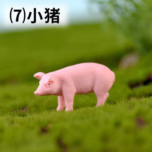 Farm PVC Craft Gift Landscape DIY plastic animal decoration farmer Horse Cow Animal miniature figurines Modern Home Decoration Aimak Store