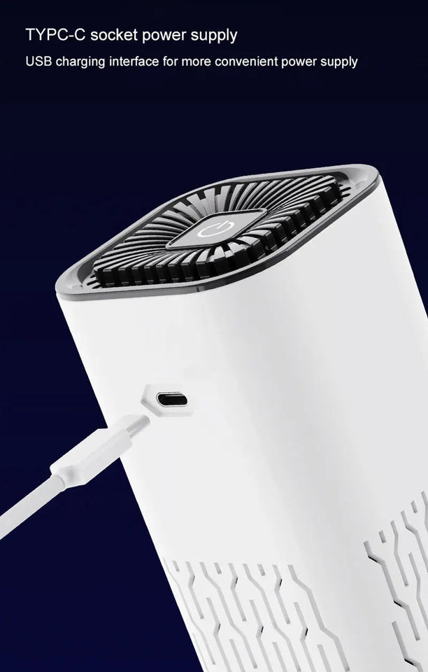 MINI HEPA Air Purifier Remove Smoke Odor Formaldehyde Negative Ion Air Cleaner for Car Bedroom Aromatherapy Purification Aimak Store