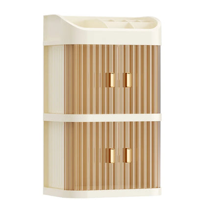 3-Layer Makeup Storage Organizer Makeup Organizer Box Bathroom Beauty Standing Organizer for Bathroom Countertop Vanity