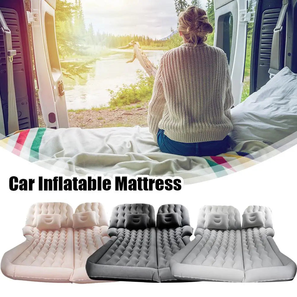 68.9*51.2in Portable Car Inflatable Camping Mattress With Pillows Air Pump Auto Air Bed Mattress SUV Sleeping Pad Tools Aimak Store