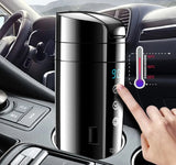2 in 1 Car Household Electric Kettle Smart Electric Heating Thermos Cup Portable 12V 24V 220V Universal Electric Kettle Aimak Store